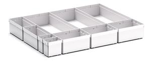 10 Compartment Box Kit 100+mm High x 650W x 525D drawer Bott Drawer Cabinets 525 Depth with 650mm wide full extension drawers 43020756 